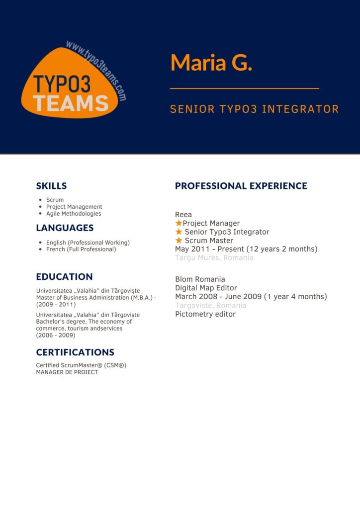 typo3 integrator CV